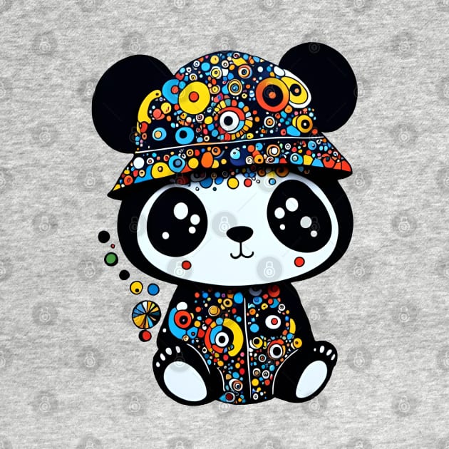 Cute Panda with Dottie Hat by LyndiiLoubie